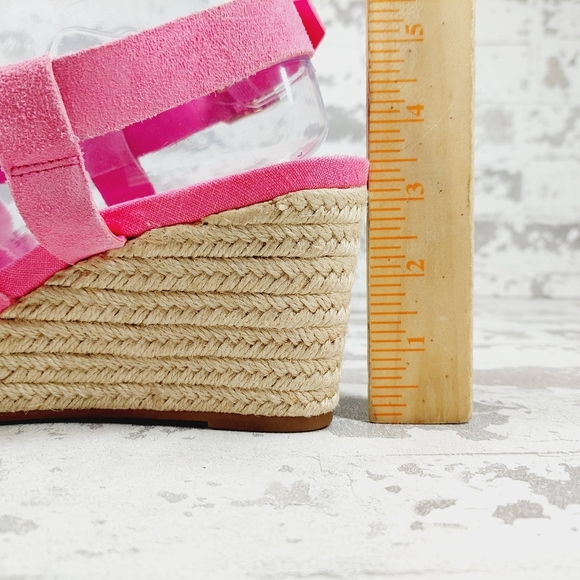 New Cole Haan Crystal Pink Fuschia Wedge Sandals V254 - Picture 4 of 14